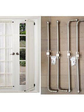 2 Set 4 Pcs Versailles Home Fashions Pair of Swing Arm with Ball Finial, 24-38"
